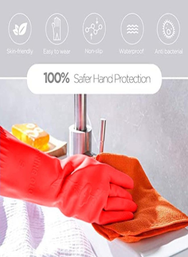 MPR4 Premium Rubber Household Gloves - Anti-Slip, Waterproof, Comfortable Lining for Dishwashing & Daily Cleaning - Image 2